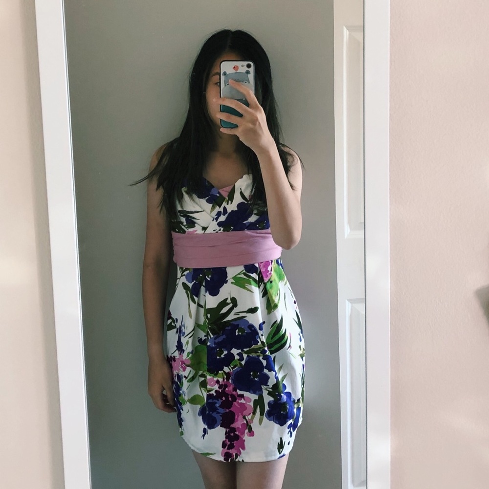 TRIXXI Strapless Floral Dress